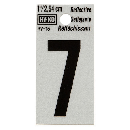 1.25In Reflective Number 7, 10PK